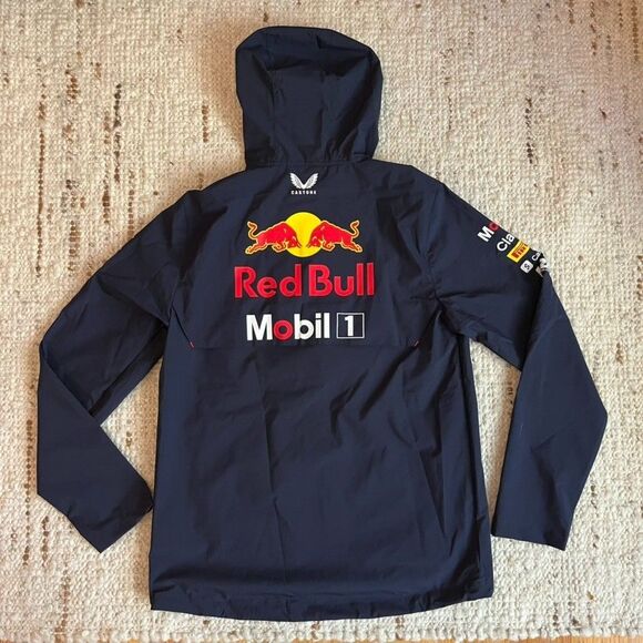 RARE NEW Red Bull Racing F1 Castore F1 Navy Redbull Rain Jacket Parka Coat XS S - Picture 5 of 7